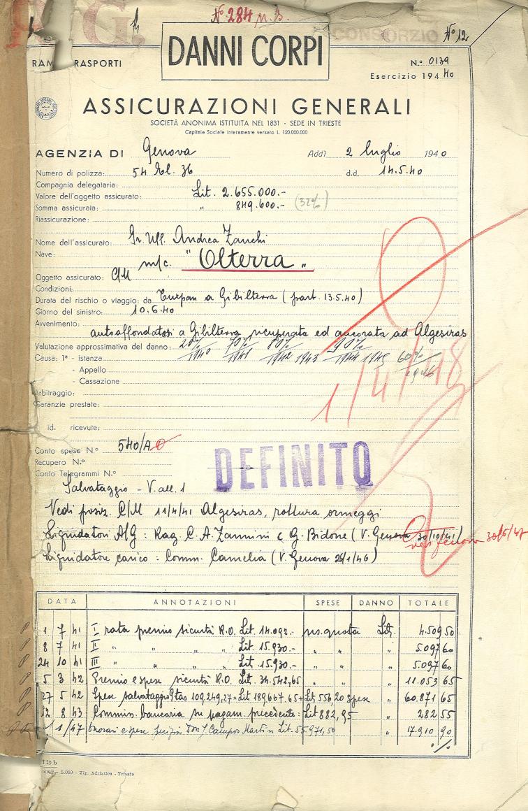 File of the tanker Olterra (1940-1947)