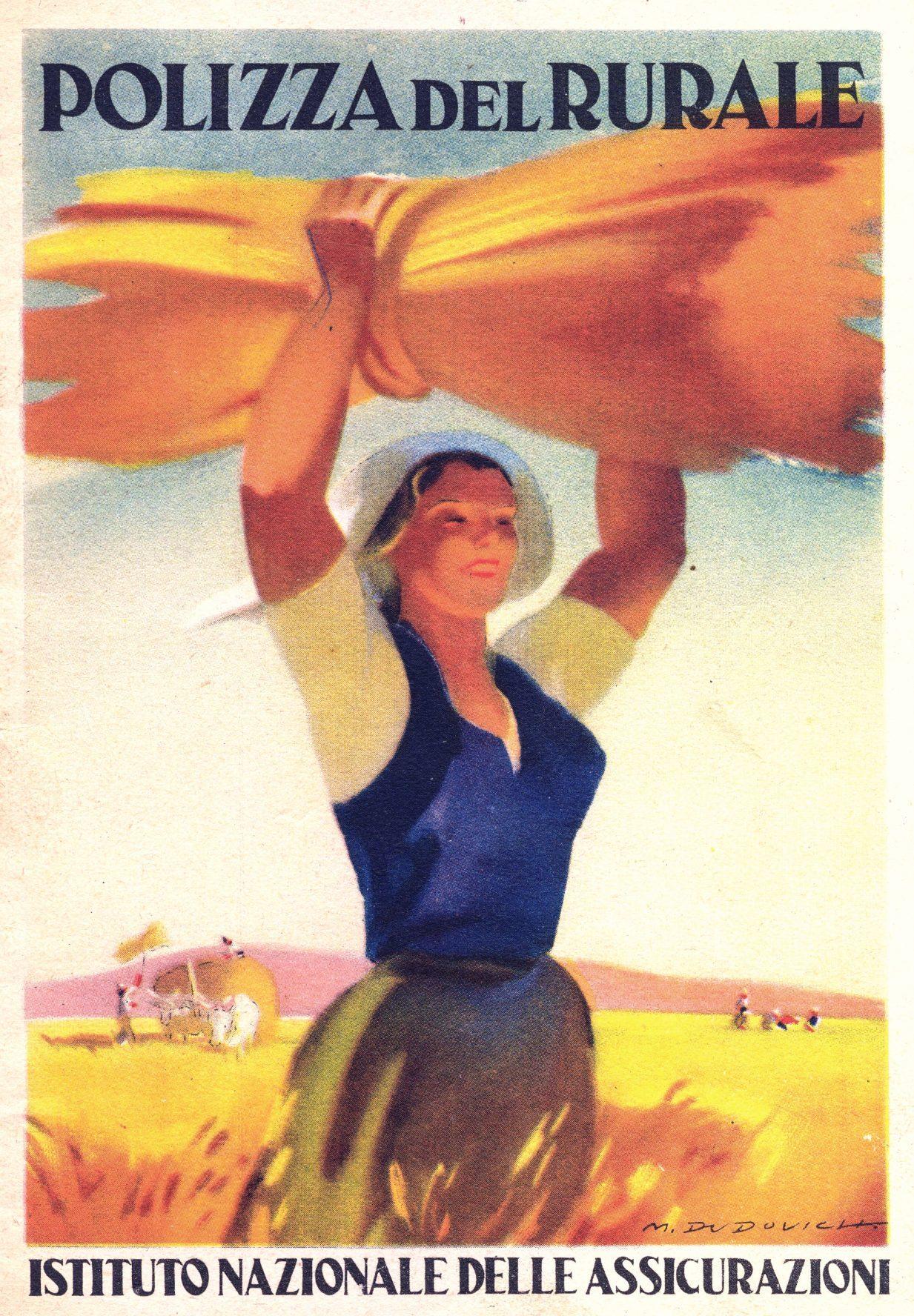 Marcello Dudovich, opuscolo informativo INA (1934)