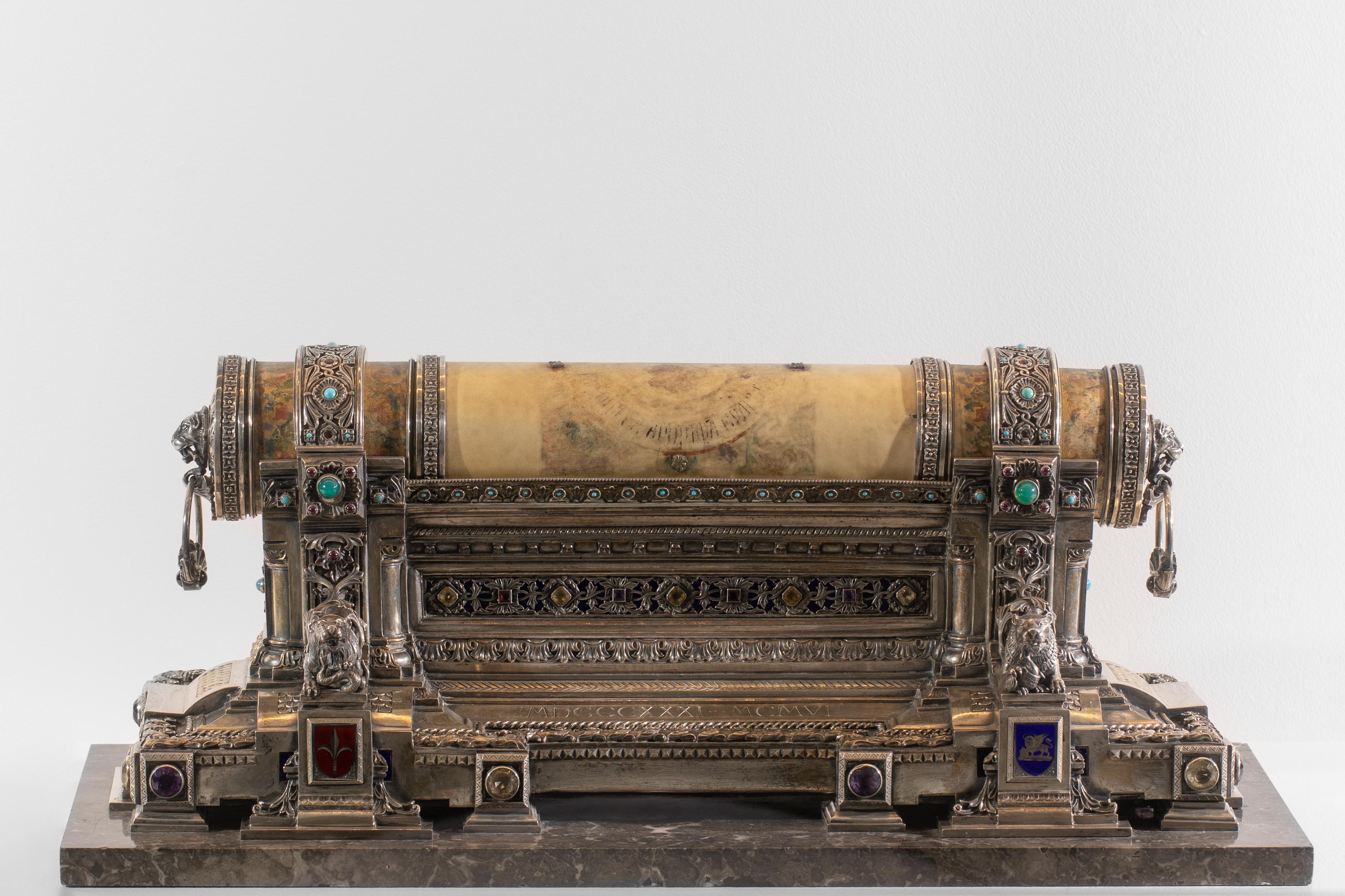 Angelo Cattaneo, cofano artistico con rotolo portapergamena (1906), Collezione d’arte Gruppo Generali