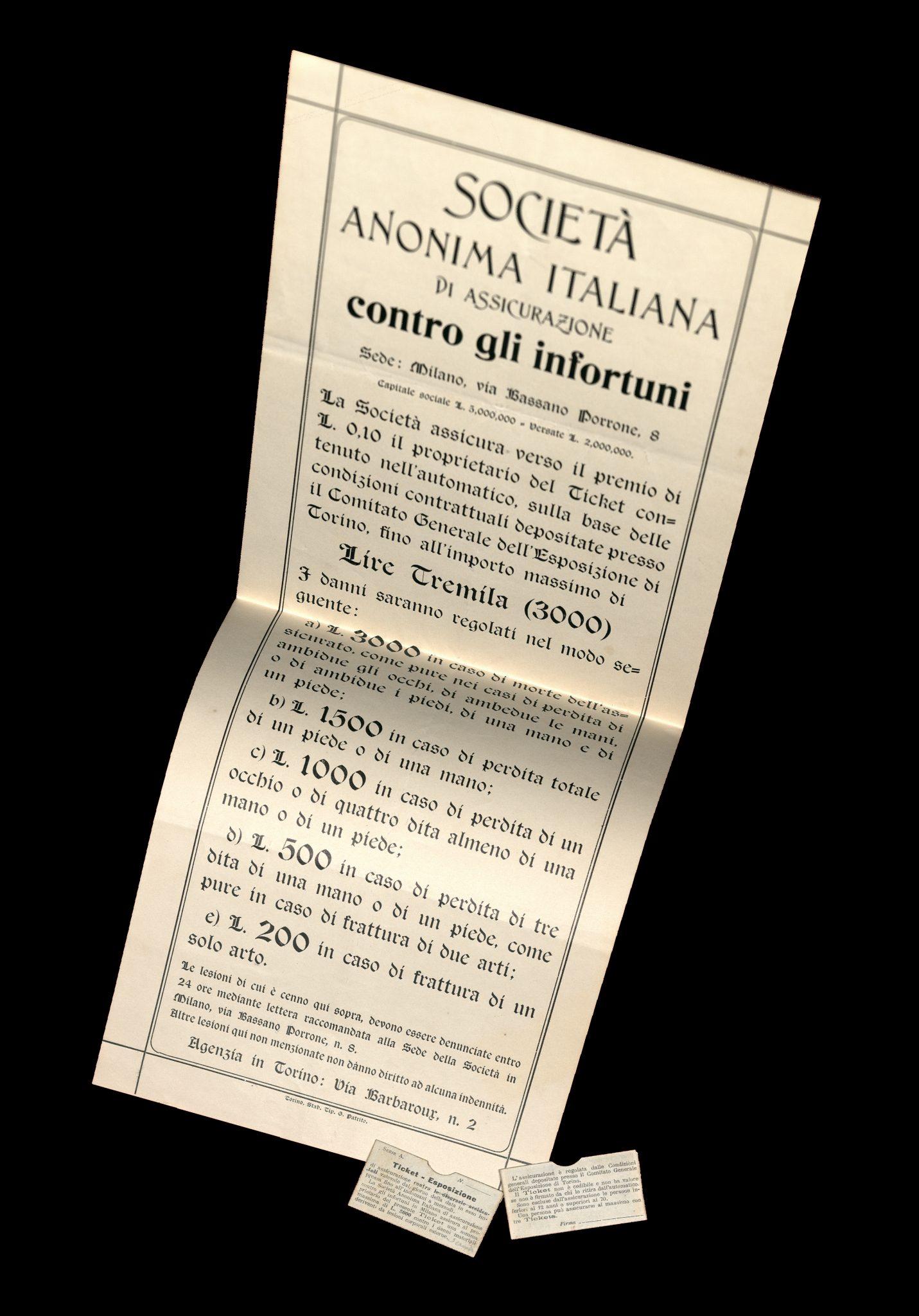 Ticket e condizioni di polizza [1898]