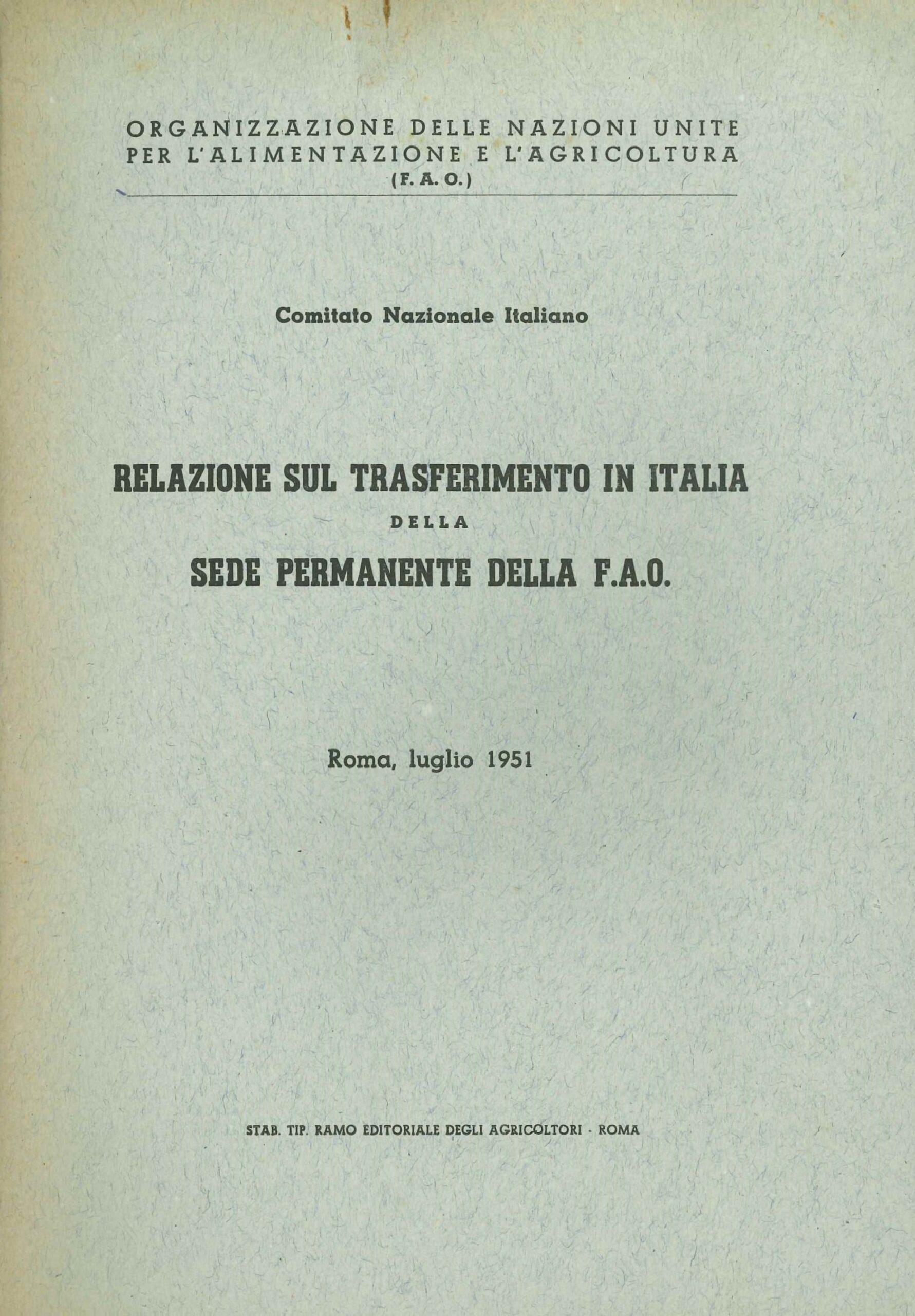 Opuscolo per la sede della FAO (1951)