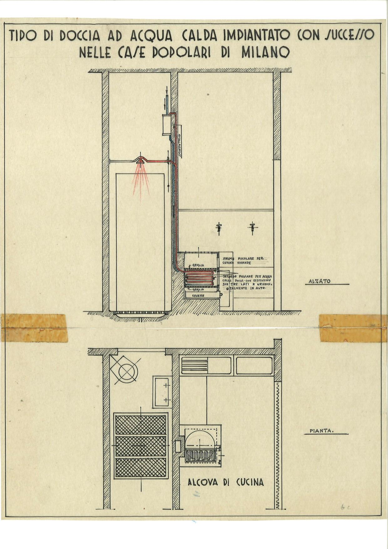 Progetto di tipo di doccia per case popolari (1942)