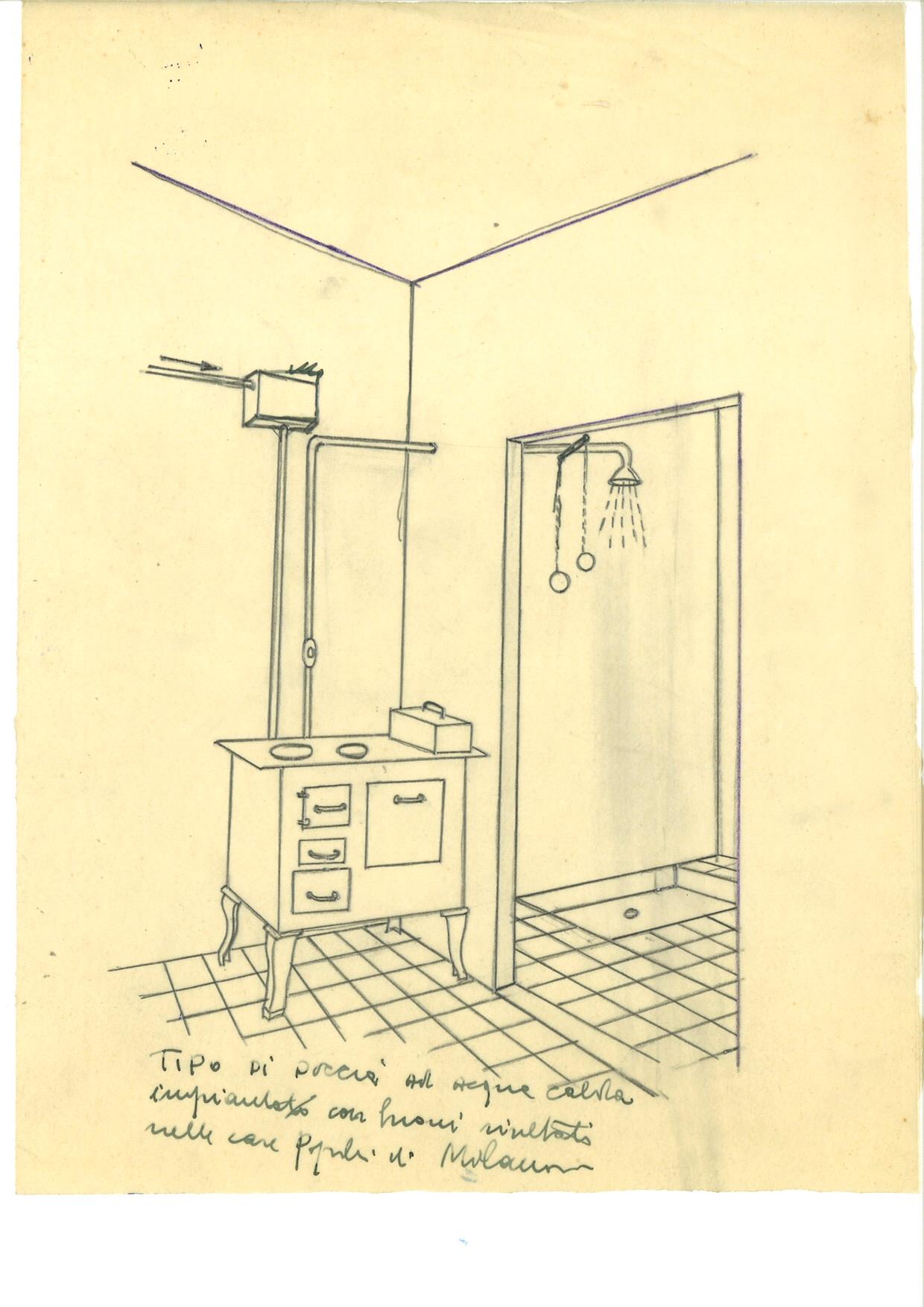 Progetto di tipo di doccia per case popolari (1942)