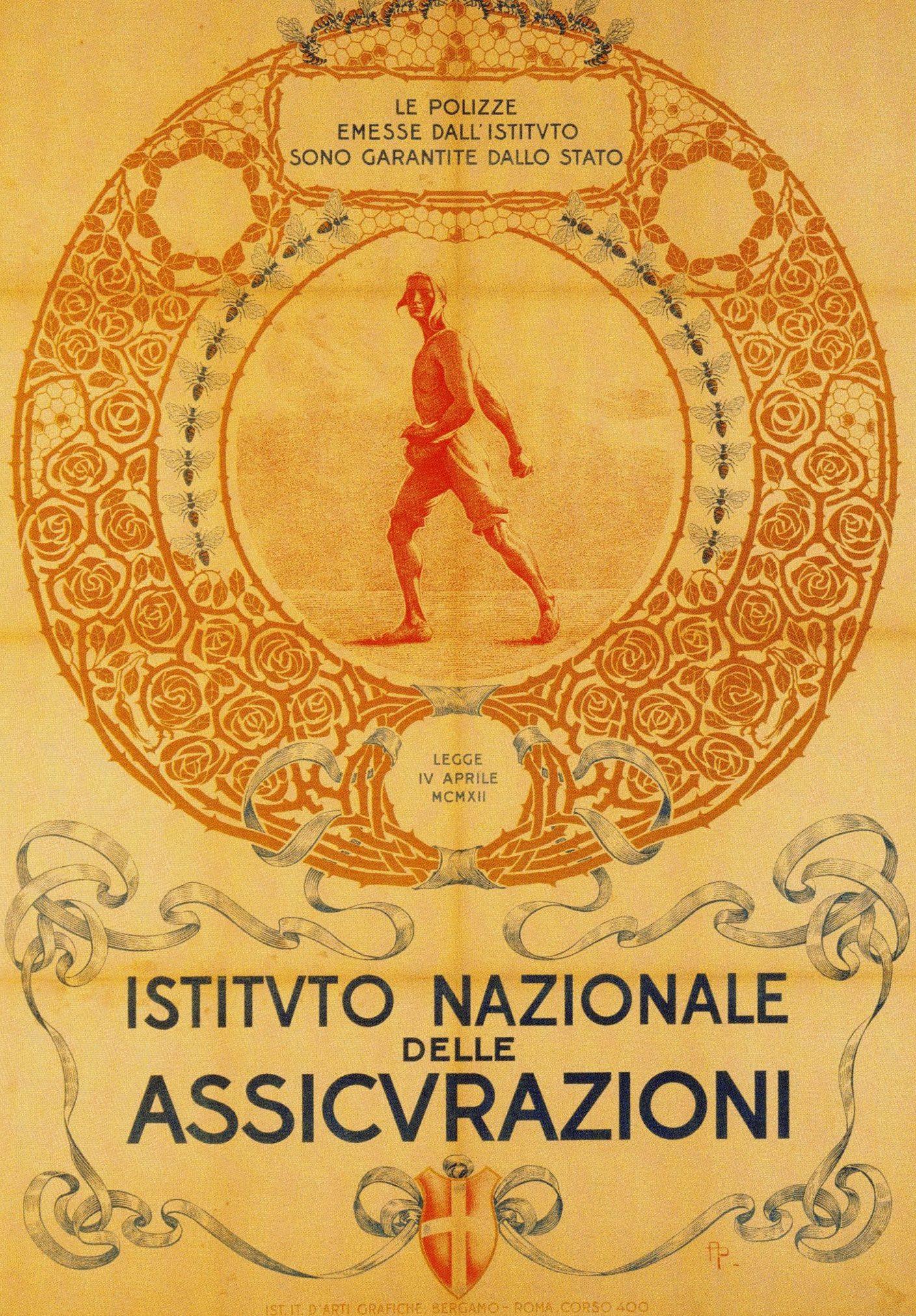 Primo manifesto INA (1912). Autore: Andrea Petroni