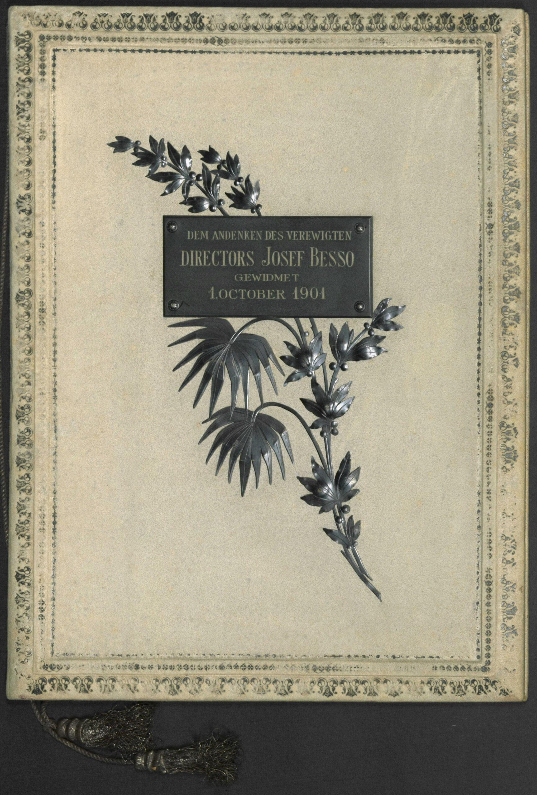 Giubilare per Giuseppe Besso - decesso, coperta (1901)