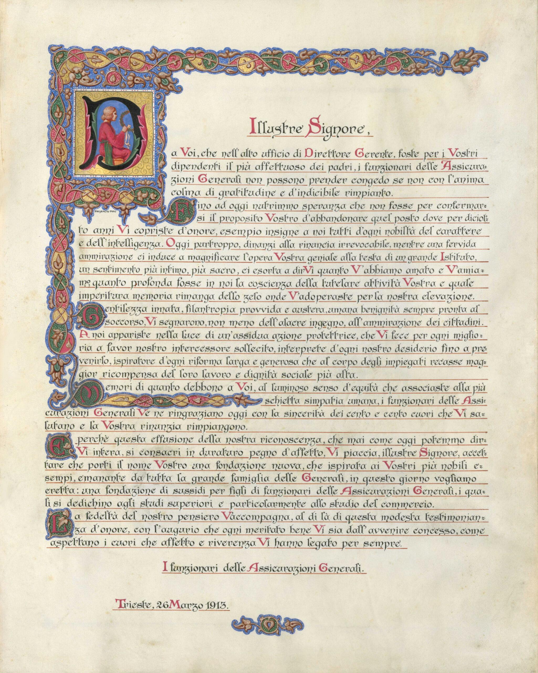 Giubilare per Edmondo Richetti - pensionamento (Trieste, 1914)