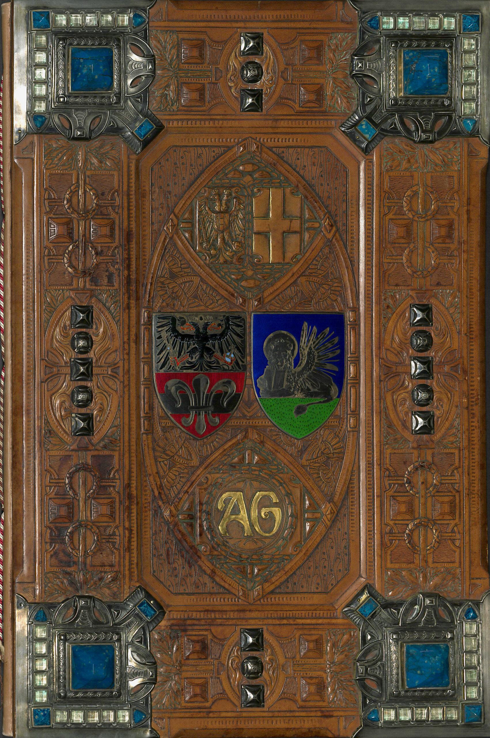 Giubilare per il 75° della fondazione di Assicurazioni Generali, inviato dalle agenzie estere, coperta (1907)