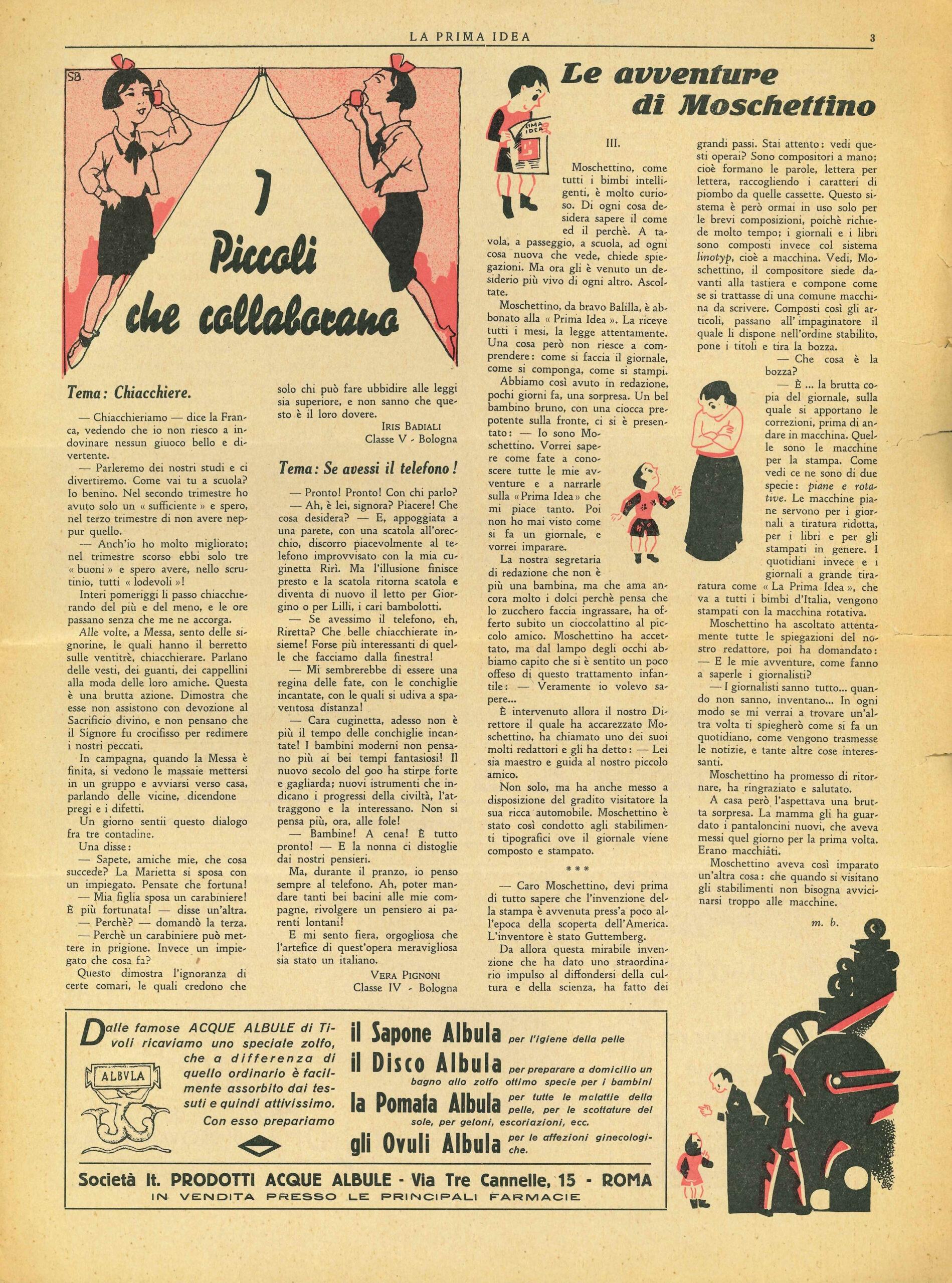 “La Prima Idea”, terza pagina (Bologna, anno III, n. 10, ottobre 1934)
