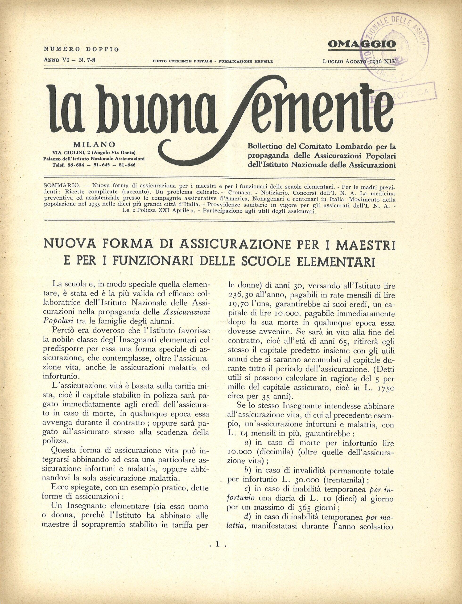 INA, La buona semente (1936)