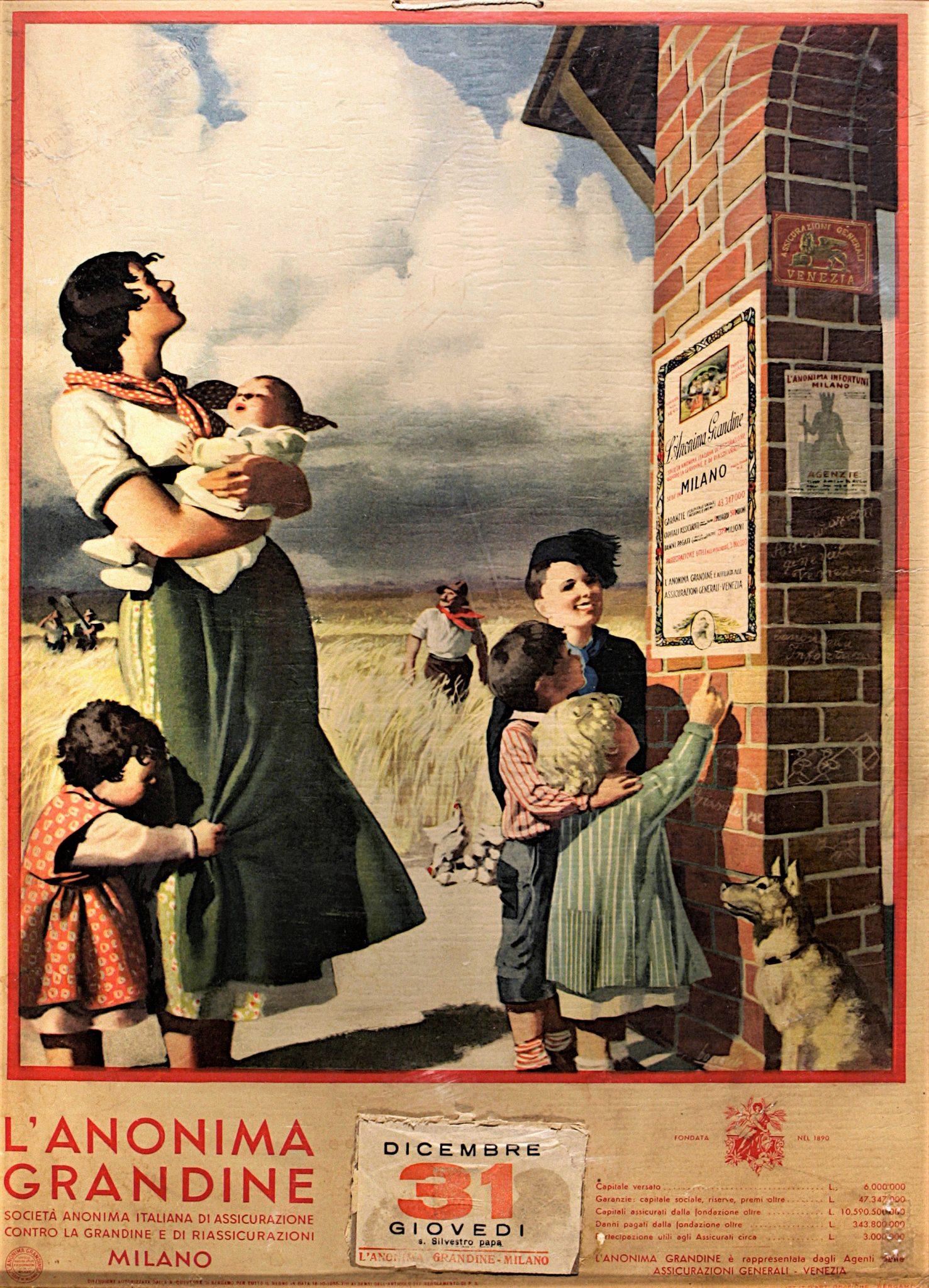 Gino Bocasile, Calendario dell'Anonima Grandine (1936) / ph. Massimo Goina