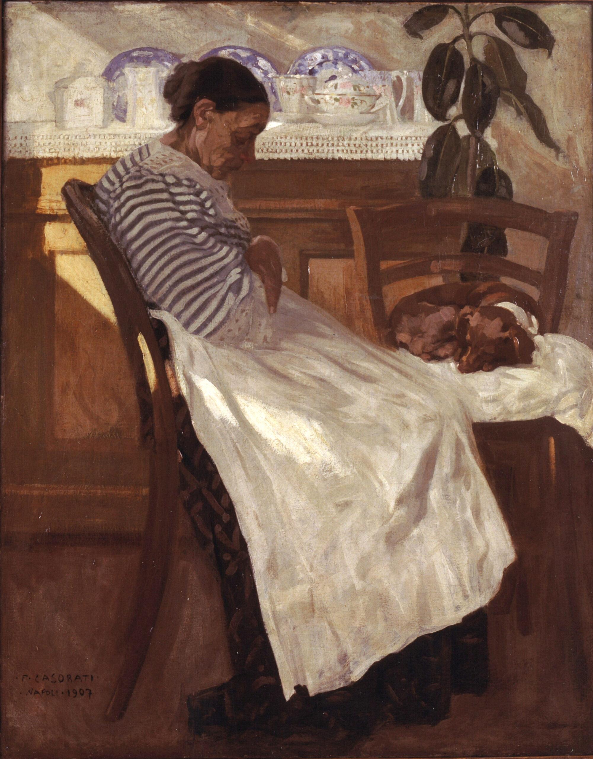 Felice Casorati, La vecchia (1907), Roma, Collezione d’Arte Gruppo Generali 