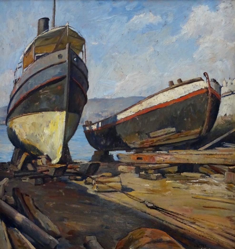 Dyalma Stultus, Piccolo cantiere (1940), Trieste, Collezione d’Arte Gruppo Generali