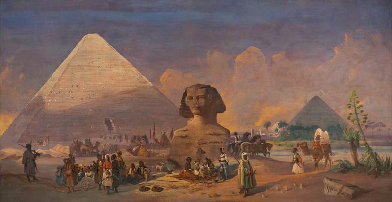 Ippolito Caffi, Carovana ai piedi della sfinge (1858-1859), Venezia, Collezione d’Arte Gruppo Generali 