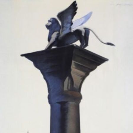 Manifesto delle Assicurazioni Generali-Venezia, raffigurazione della cosiddetta “colonna di Marco”, 1932