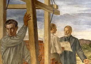 Carlo Sbisà, Il lavoro costruttivo, fresco (1937), detail / ph. Paolo Bonassi, courtesy of Archivio fotografico Fondazione CRTrieste