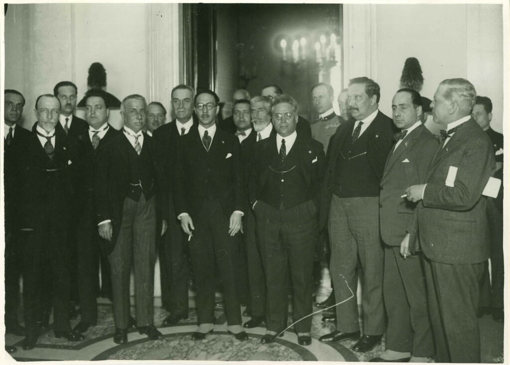 The Board romm of the Istituto Nazionale delle Assicurazioni. Inauguration of the special courses in statistical and actuarial sciences (Rome, 1928)