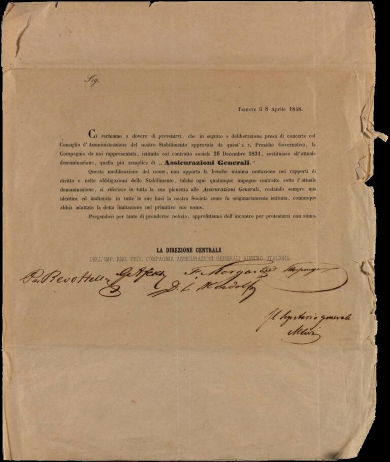 Circolare della Direzione Centrale (Trieste, 8 aprile 1848) / ph. Duccio Zennaro