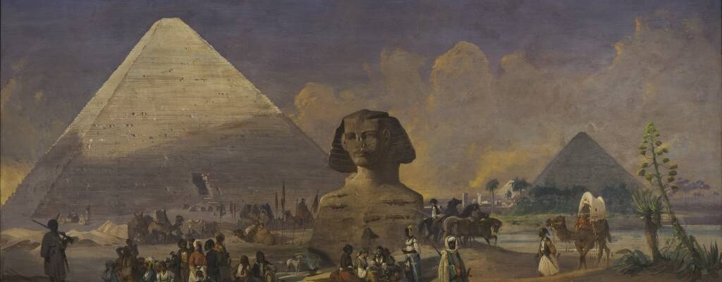 Ippolito Caffi, A caravan at the feet of the sphinx