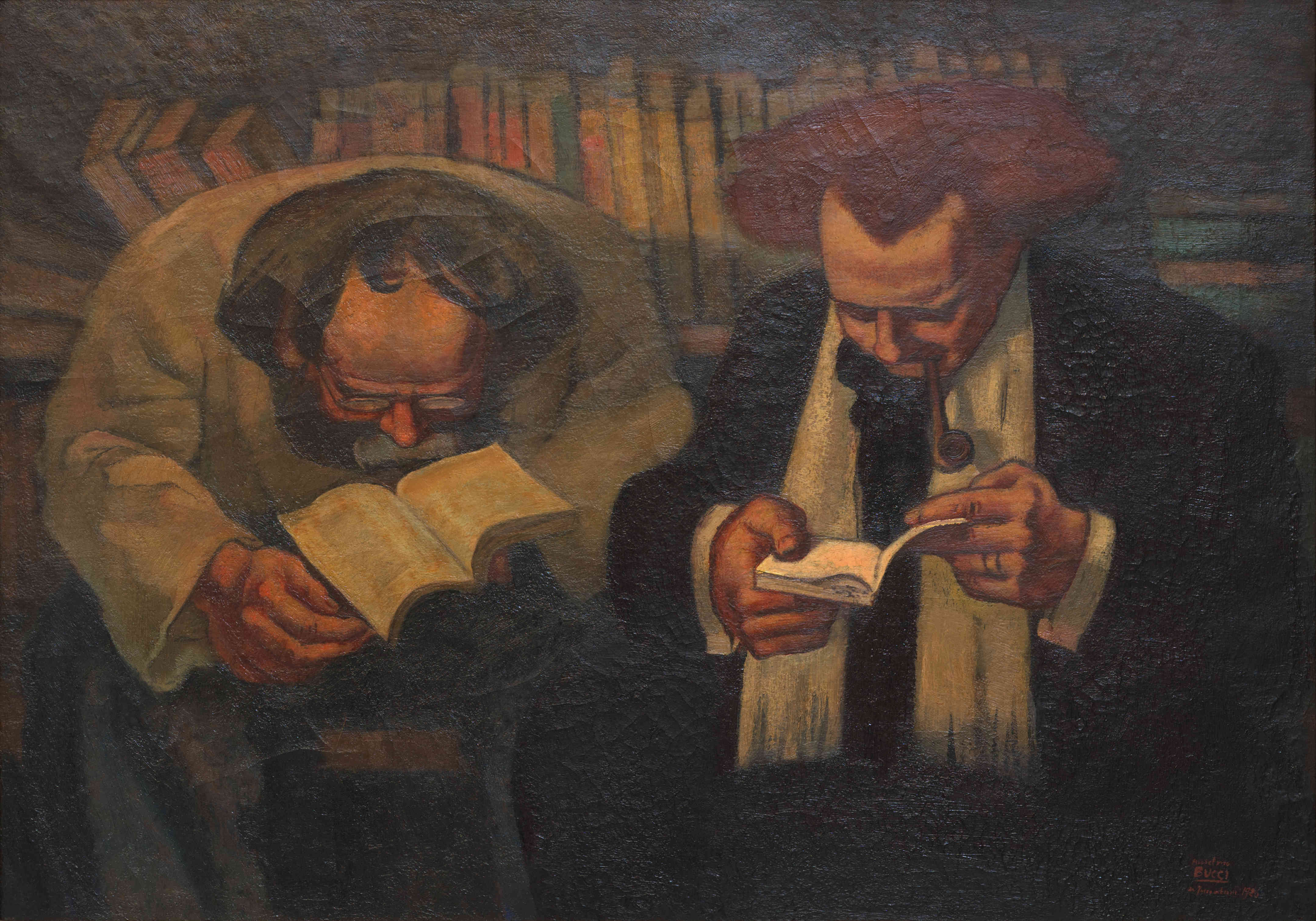 Anselmo Bucci, I Bibliofili, olio su tela (1926) / ph. Vita Restauri srl.