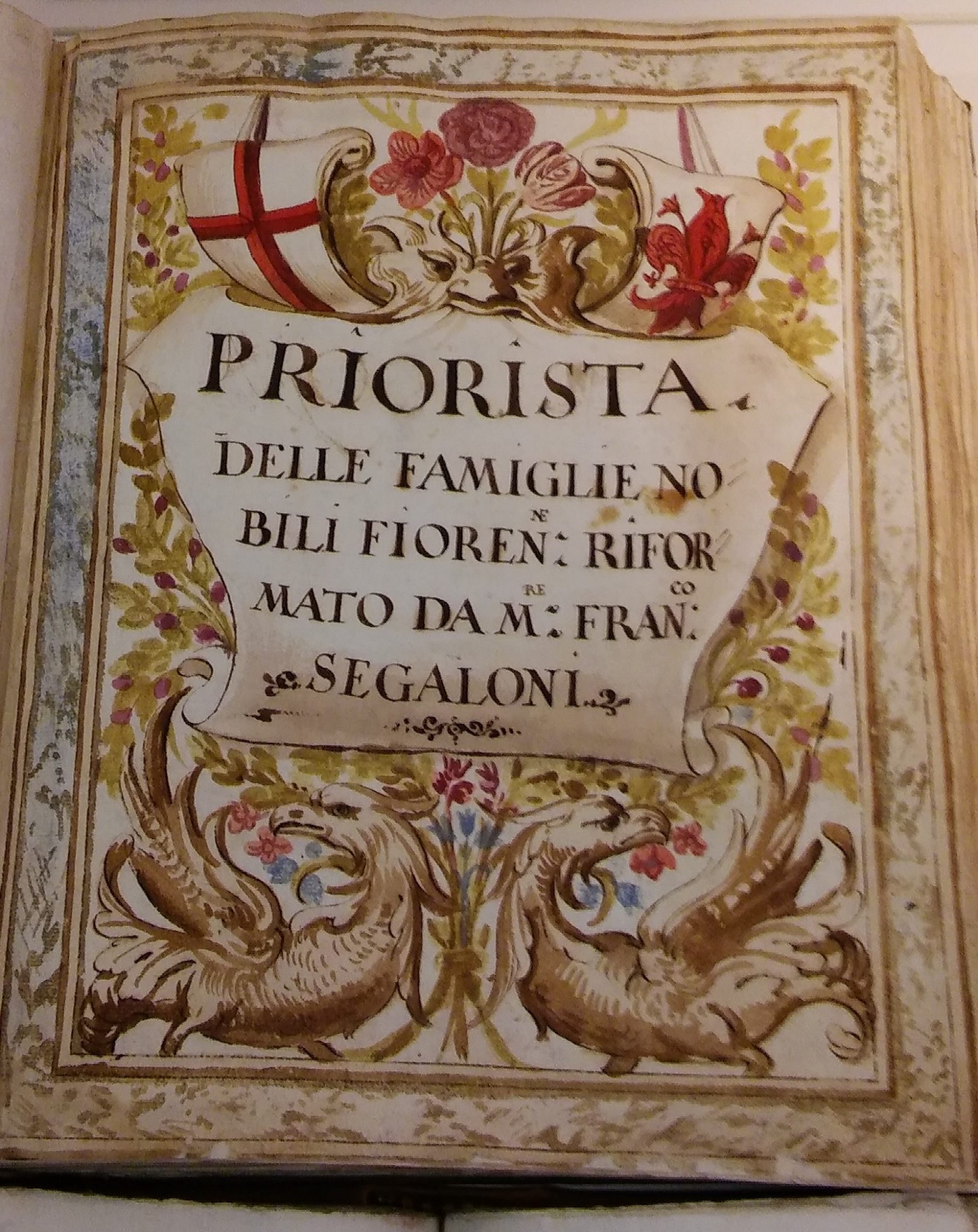 Frontespizio del manoscritto seicentesco de Il Priorista Fiorentino