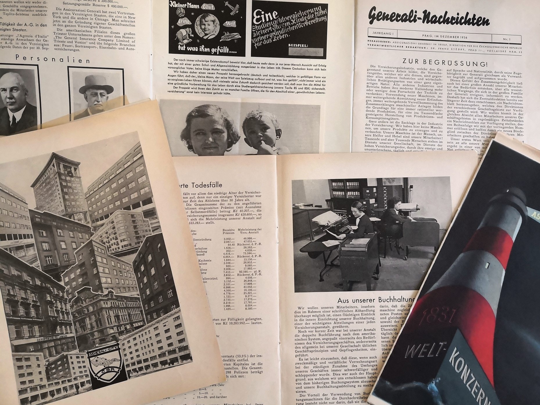 La rivista di Generali Praga, pagine interne (1936-1937)