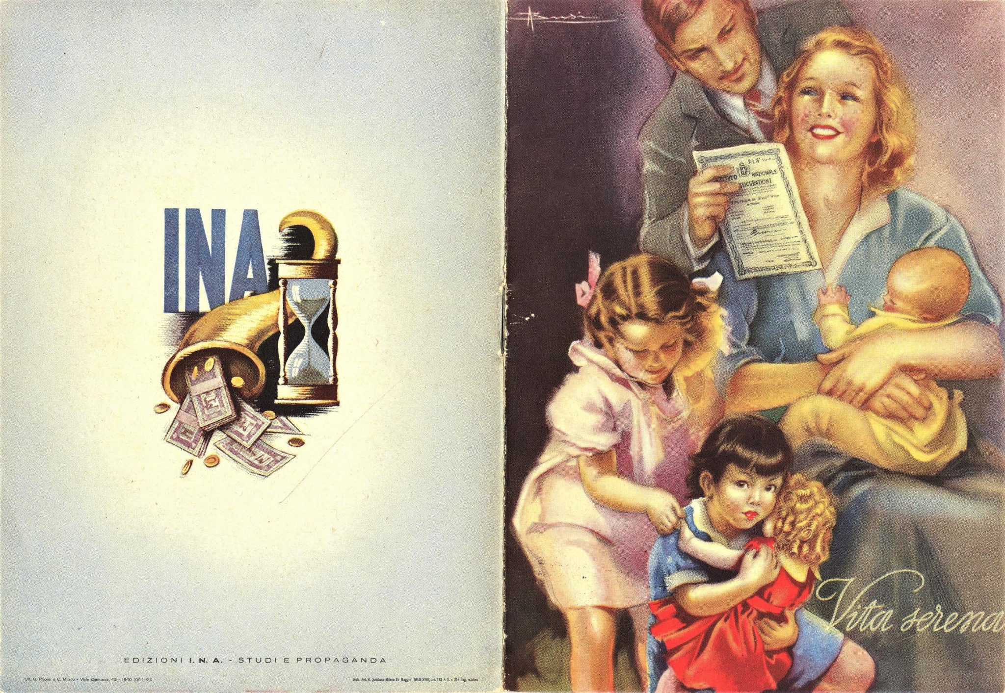 Adolfo Busi, INA informative brochure (1940s)