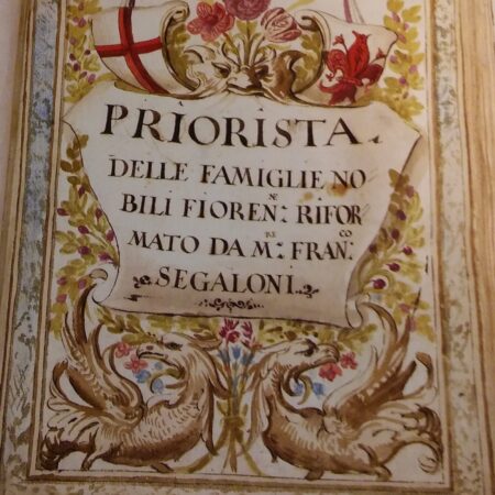 Frontespizio del manoscritto seicentesco de Il Priorista Fiorentino