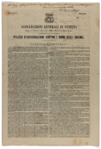 Mella brothers fire insurance policy (Pavia, 1862) / ph. Duccio Zennaro