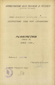 Planimetria delle aree per le costruzioni INA-Casa (Potenza, 1953)