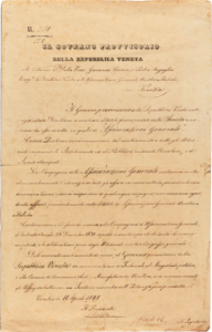 Decreto della Repubblica veneta (Venezia, 11 aprile 1848)