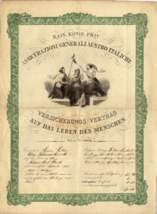 Polizza in caso di morte di Johann Carl Reich (Trieste, 14 febbraio 1839)