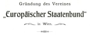 Frontespizio dell'opuscolo "Europäischer Staatenbund" di Edmondo Richetti (1914), particolare