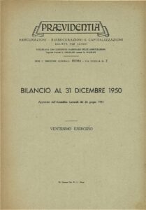 Bilancio Praevidentia al 31 dicembre 1950 (1951)