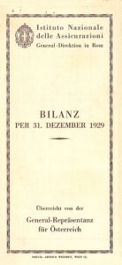 Bilancio dell’esercizio 1929 della rappresentanza in Austria (1930)