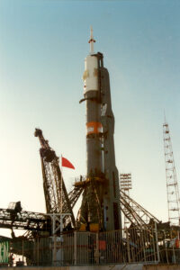 Soyuz TM8 launch, insured by Generali (Baikonur, June 9, 1989)