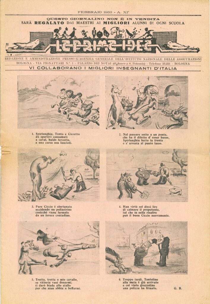 “La Prima Idea”, prima pagina (Bologna, anno II, s.n., febbraio 1933)