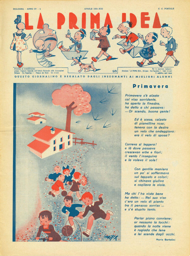“La Prima Idea”, prima pagina (Bologna, anno IV, n. 4, aprile 1935)