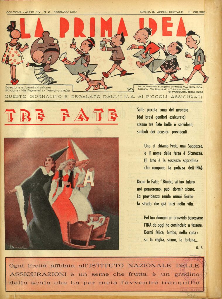 “La Prima Idea”, prima pagina (Bologna, anno XIV, n. 2, febbraio 1950)