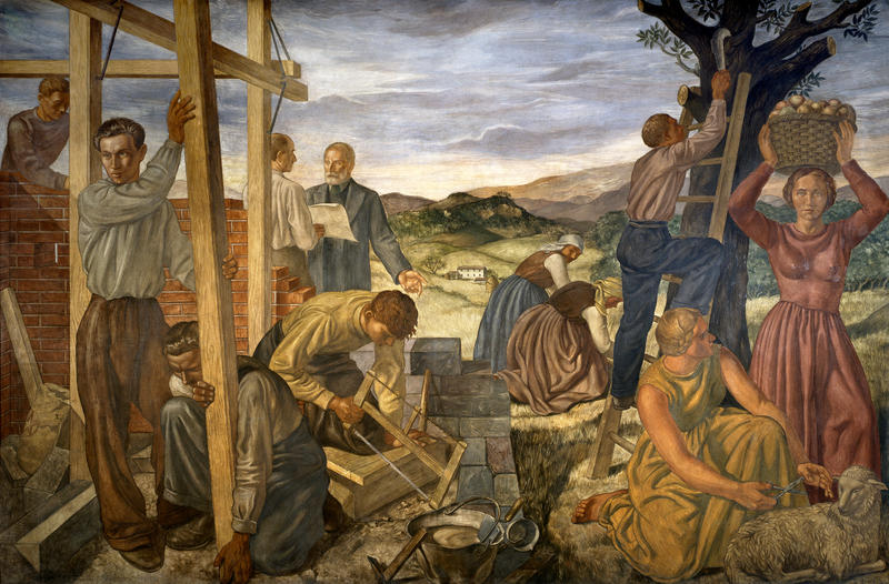 Carlo Sbisà, Il lavoro costruttivo, affresco (1937)