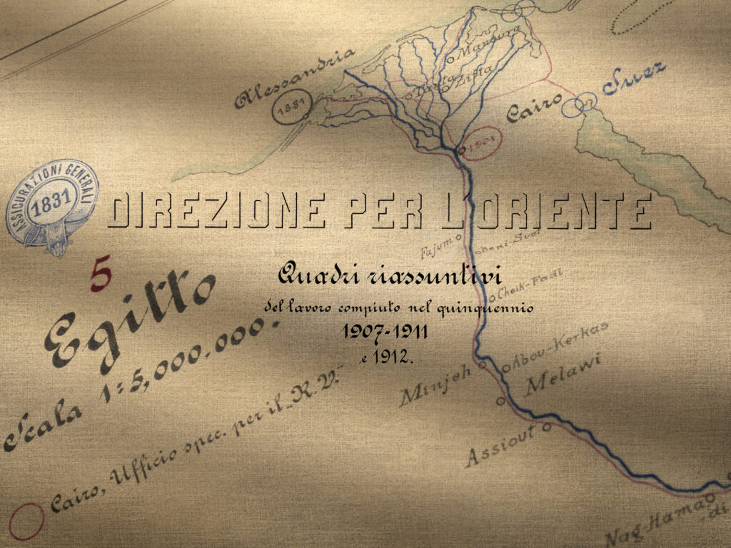 Mappa del territorio di attività della Direzione per l’Oriente di Generali (1912) / ph. Massimo Gardone
